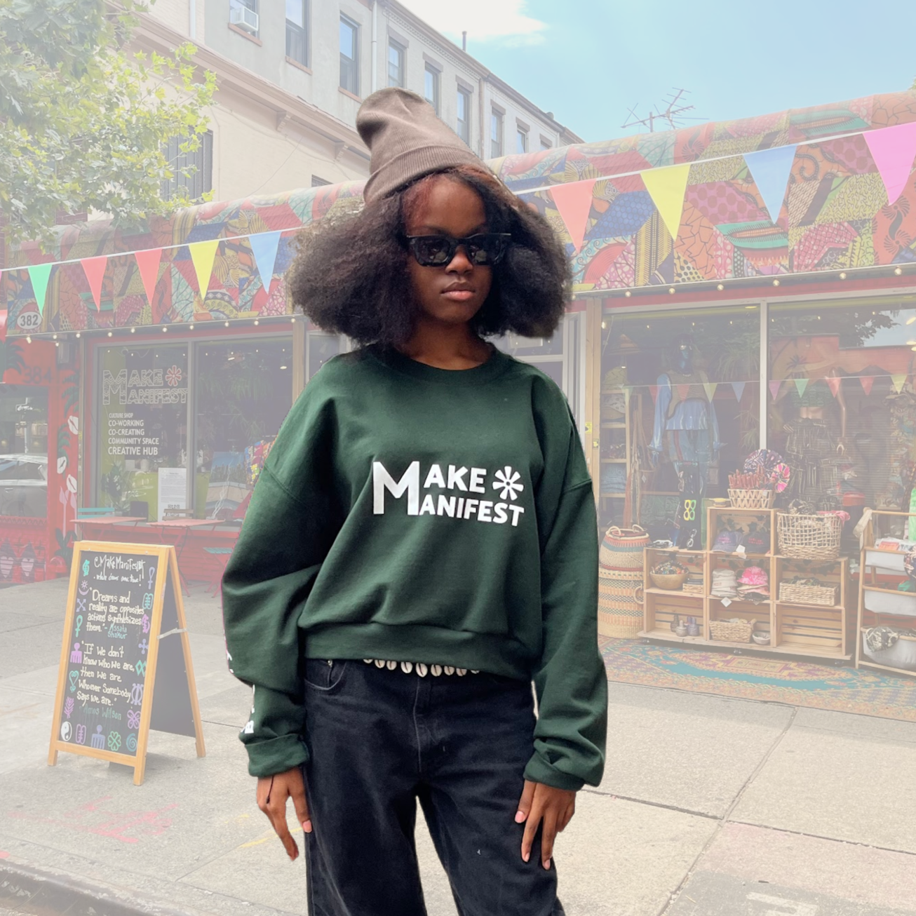 Make Manifest Crop Sweatshirt